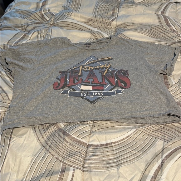 Tommy Hilfiger Tops - Tommy Jeans Gray Graphic Cropped T-Shirt